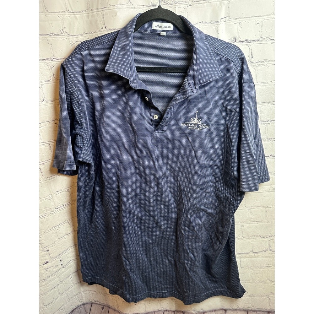 Peter Millar Polo Shirt Golf Nicklaus North Whistler Blue XL